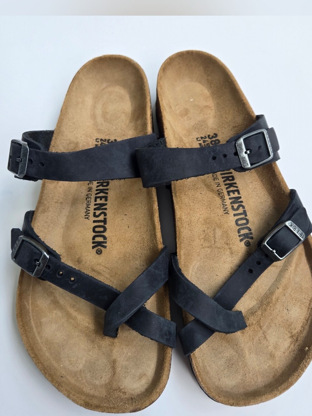 New Birkenstock Black Leather Sandals